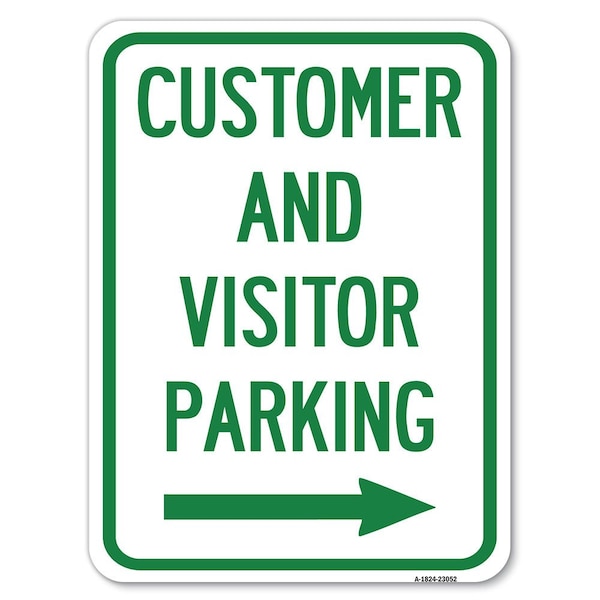 Reserved Parking Customer and Visitor Parking With Right Arrow Parking, A-1824-23052